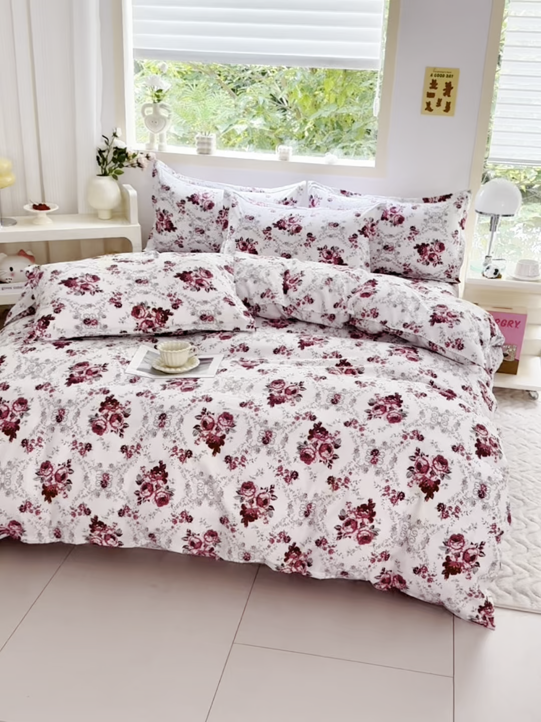 91家纺网 家纺一手货源 找家纺 梵巢家纺 芦荟棉三四件套，床单，被套，枕套化纤四件套 春意盎然