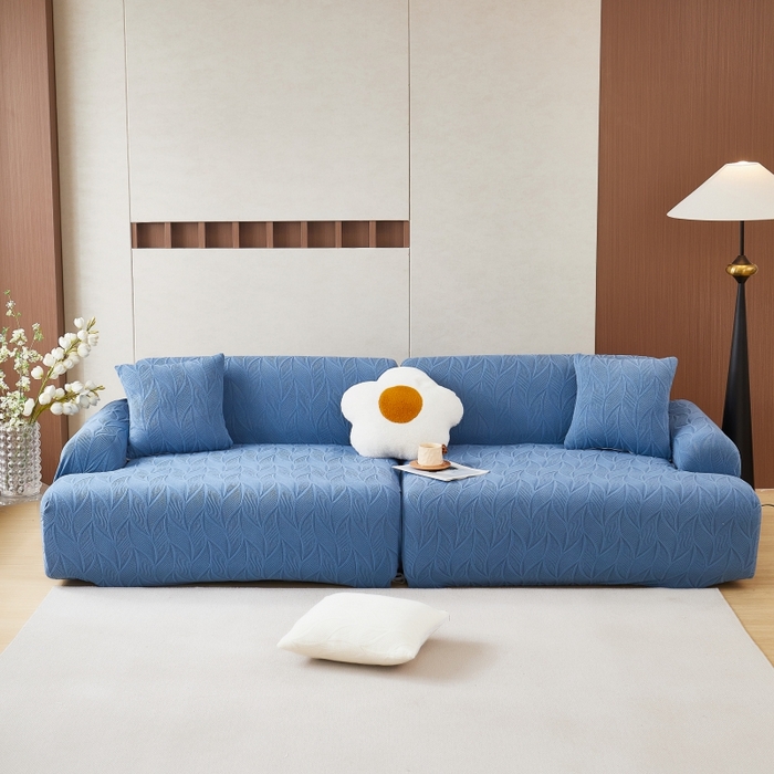 91家纺网 家纺一手货源 找家纺 （总）丝绮鹿 2025新款雕花绒玉叶沙发套直排松紧款