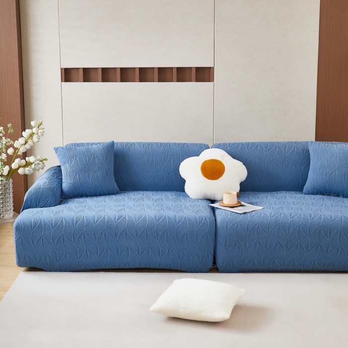 91家纺网 家纺一手货源 找家纺 （总）丝绮鹿 2025新款雕花绒玉叶沙发套直排松紧款