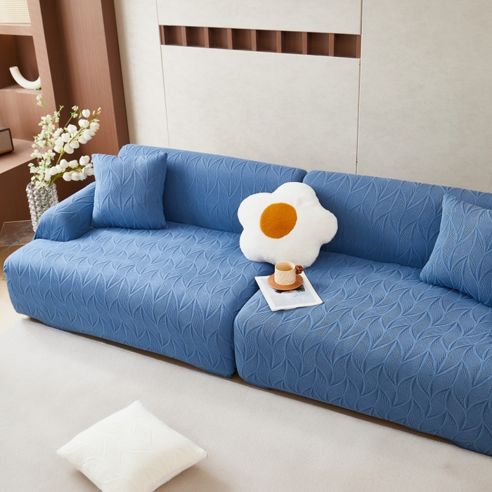 91家纺网 家纺一手货源 找家纺 （总）丝绮鹿 2025新款雕花绒玉叶沙发套直排松紧款