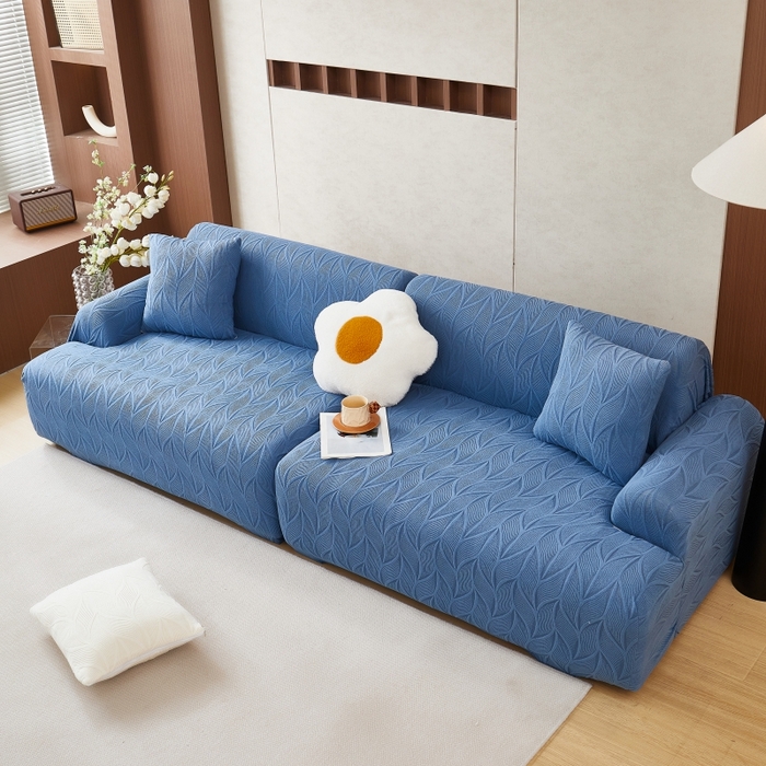 91家纺网 家纺一手货源 找家纺 （总）丝绮鹿 2025新款雕花绒玉叶沙发套直排松紧款