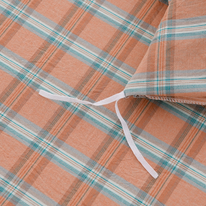 91家纺网 家纺一手货源 找家纺 润淳家居 2025新款A类全棉水洗棉四件套三件套布拉格 桔