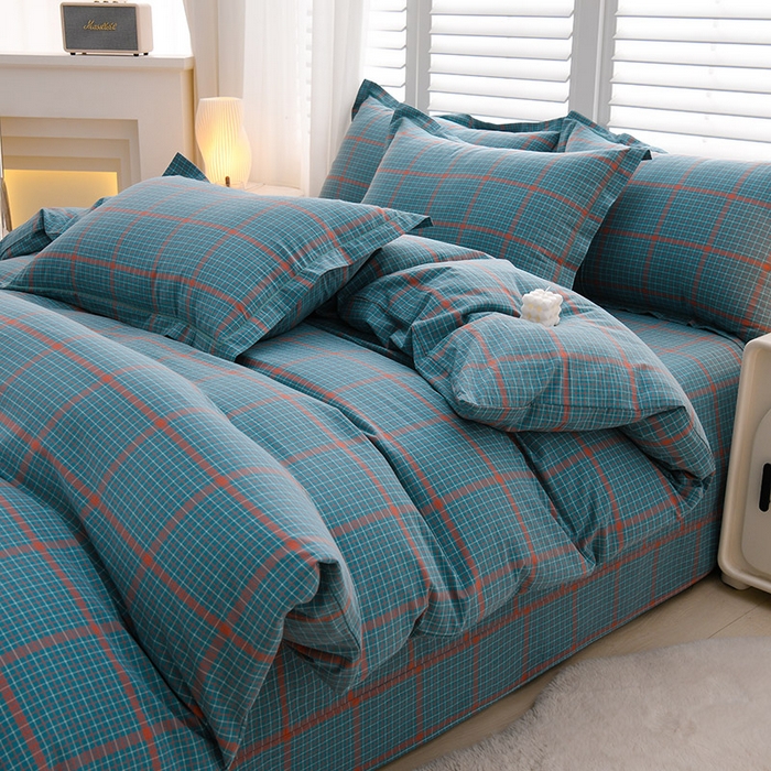 91家纺网 家纺一手货源 找家纺 润淳家居 2025新款A类全棉水洗棉四件套三件套花海 兰