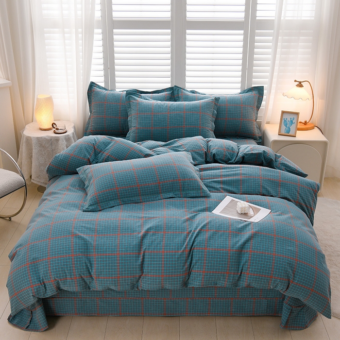 润淳家居 2025新款A类全棉水洗棉四件套三件套花海 兰