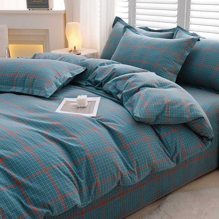 91家纺网 家纺一手货源 找家纺 润淳家居 2025新款A类全棉水洗棉四件套三件套花海 兰