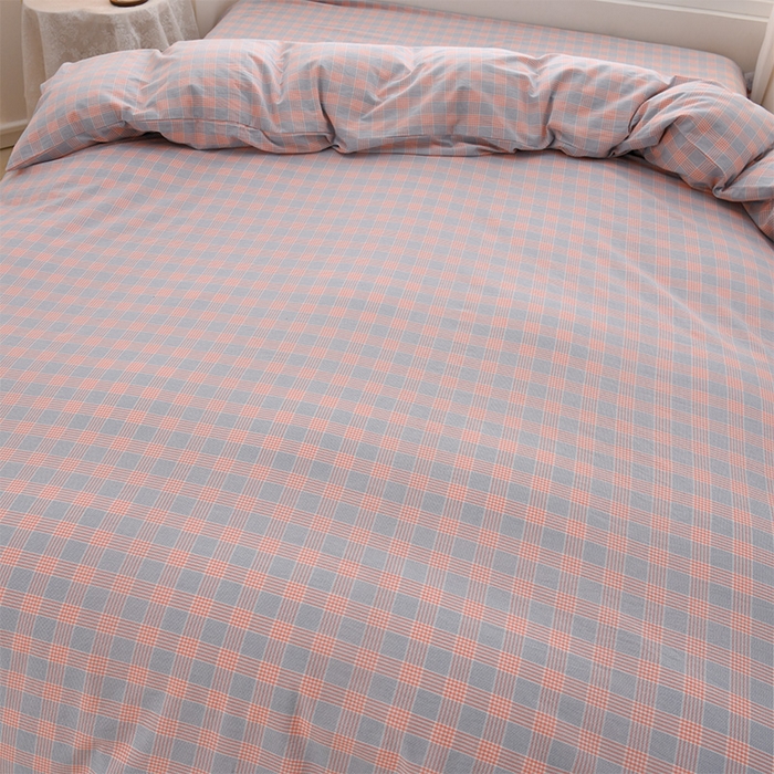 91家纺网 家纺一手货源 找家纺 润淳家居 2025新款A类全棉水洗棉四件套三件套麦芽 蓝