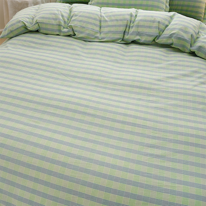 91家纺网 家纺一手货源 找家纺 润淳家居 2025新款A类全棉水洗棉四件套三件套麦芽 绿