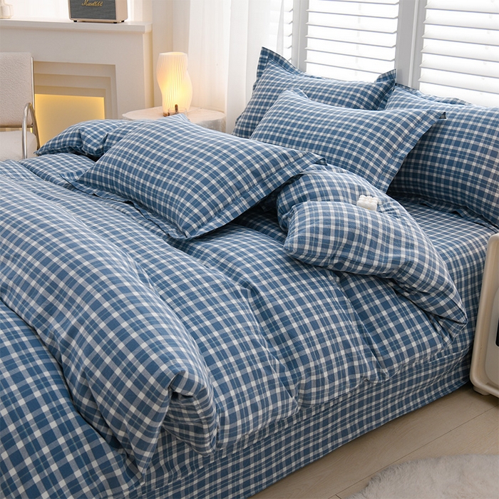 91家纺网 家纺一手货源 找家纺 润淳家居 2025新款A类全棉水洗棉四件套三件套米洛 兰