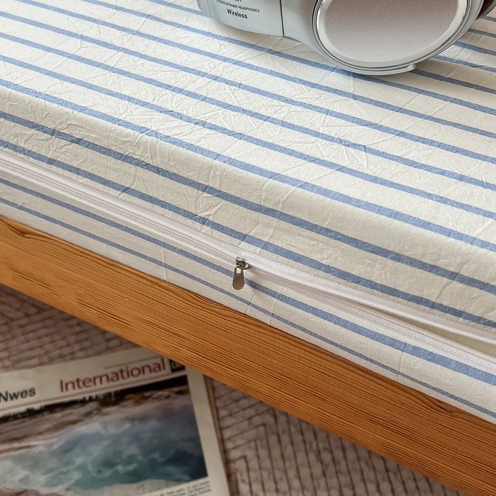 91家纺网 家纺一手货源 找家纺 鸣升家纺 2025新款全棉纯棉色织水洗棉学生三件套 青春-海兰