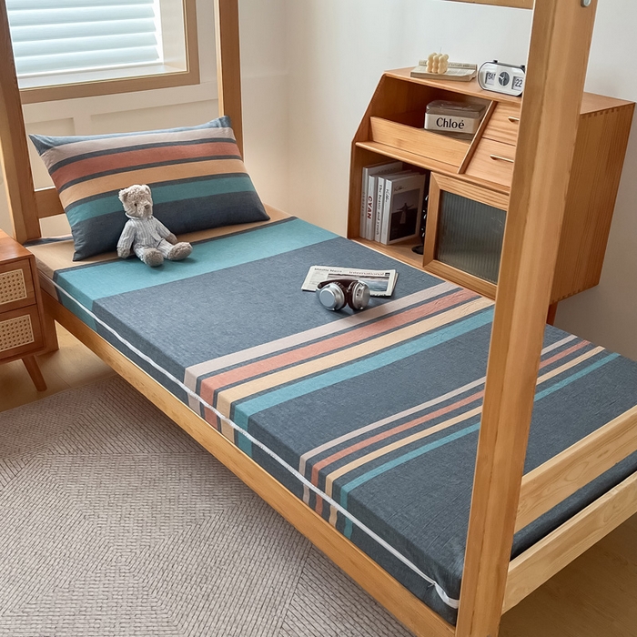 91家纺网 家纺一手货源 找家纺 鸣升家纺 2025新款全棉纯棉色织水洗棉学生三件套 希尔威亚兰