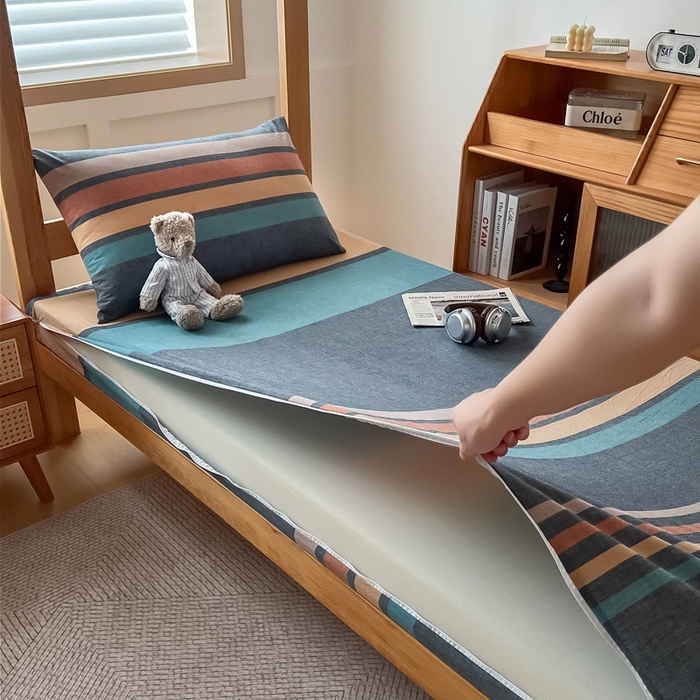 91家纺网 家纺一手货源 找家纺 鸣升家纺 2025新款全棉纯棉色织水洗棉学生三件套 希尔威亚兰