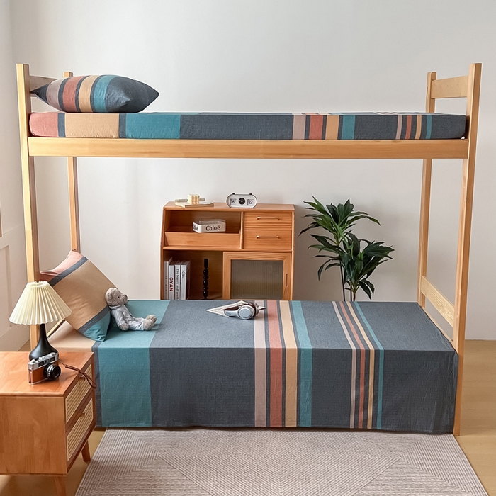 91家纺网 家纺一手货源 找家纺 鸣升家纺 2025新款全棉纯棉色织水洗棉学生三件套 希尔威亚兰