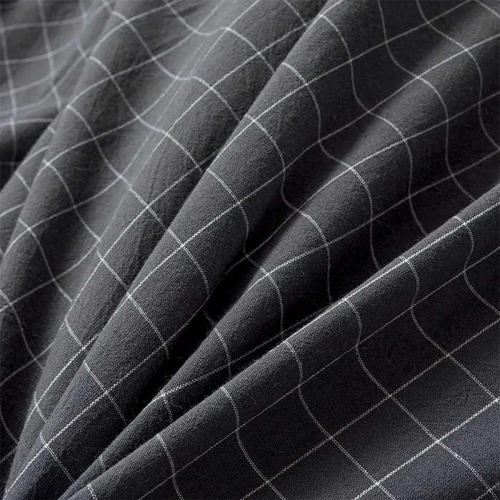 91家纺网 家纺一手货源 找家纺 鸣升家纺 2025新款全棉纯棉色织水洗棉学生三件套 新灰格