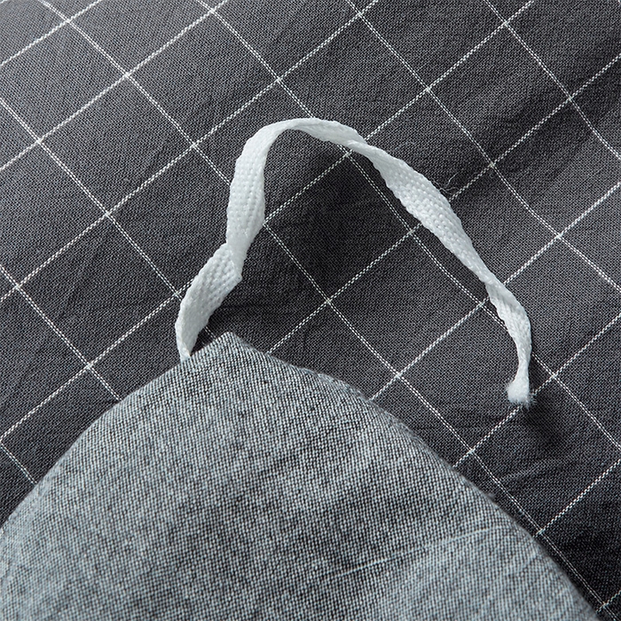 91家纺网 家纺一手货源 找家纺 鸣升家纺 2025新款全棉纯棉色织水洗棉学生三件套 新灰格