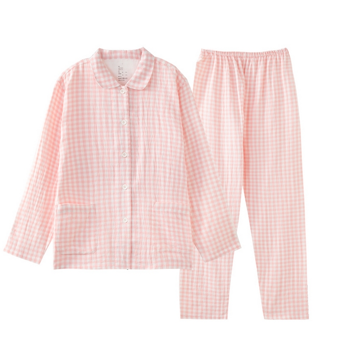 91家纺网 家纺一手货源 找家纺 （总）玖弘家居 2025新款全棉双层纱长袖家居服【控价 抖音69.9  视频号  69.9   小红书  89】