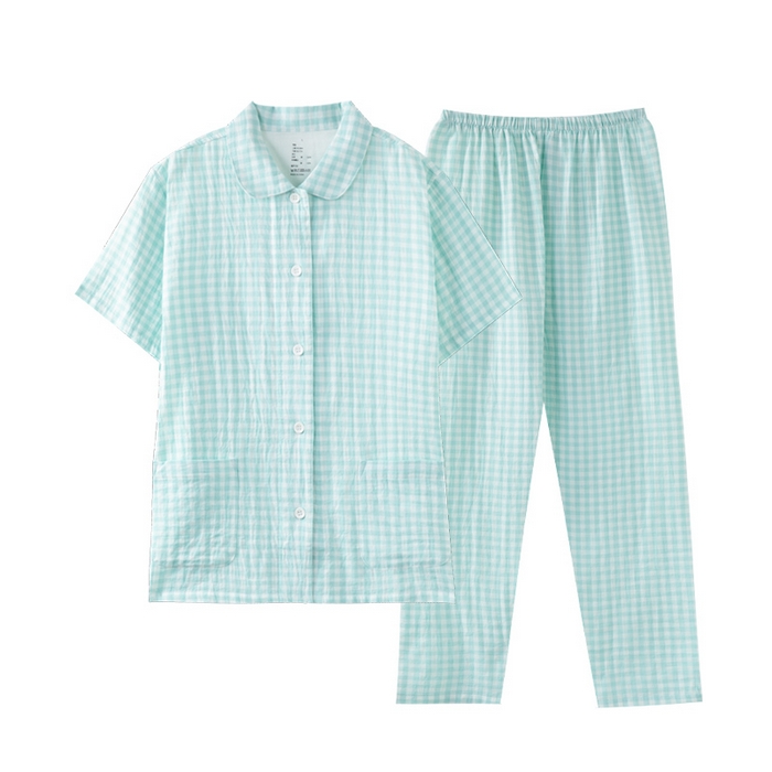 91家纺网 家纺一手货源 找家纺 （总）玖弘家居 2025新款全棉双层纱长袖家居服【控价 抖音69.9  视频号  69.9   小红书  89】