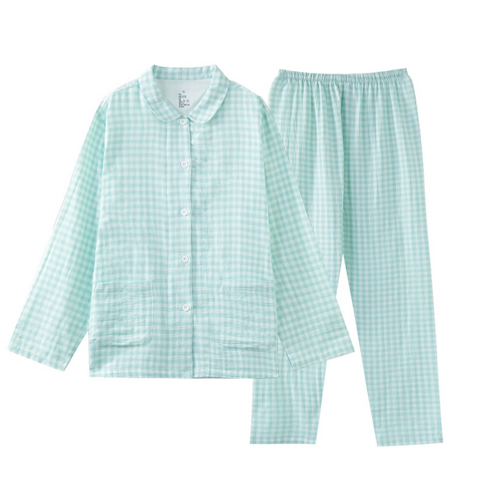 91家纺网 家纺一手货源 找家纺 （总）玖弘家居 2025新款全棉双层纱长袖家居服【控价 抖音69.9  视频号  69.9   小红书  89】