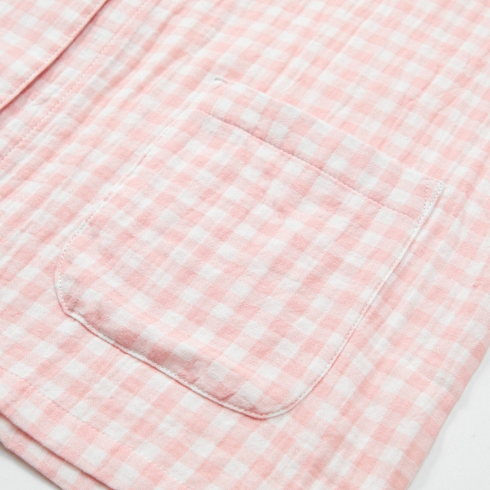 91家纺网 家纺一手货源 找家纺 玖弘家居 2025新款全棉双层纱长袖家居服【控价 抖音69.9  视频号  69.9   小红书  89】 女款糖果粉长袖