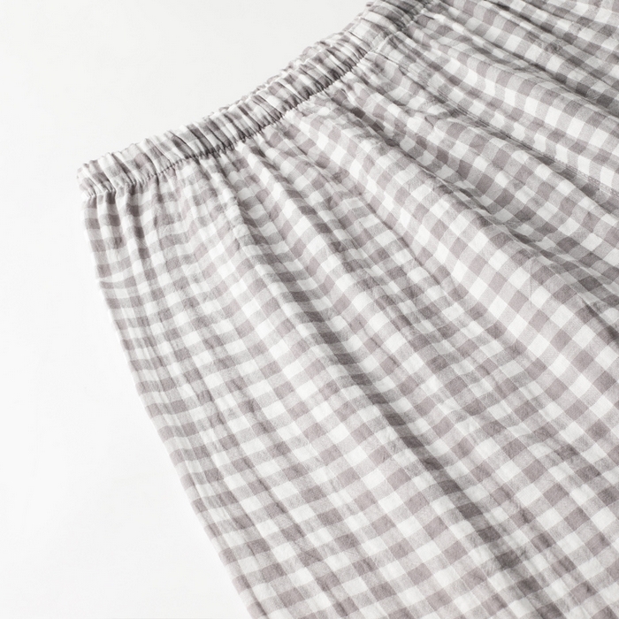 91家纺网 家纺一手货源 找家纺 玖弘家居 2025新款全棉双层纱长袖家居服【控价 抖音69.9  视频号  69.9   小红书  89】 男款糖果灰短袖