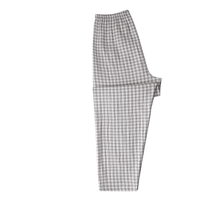 91家纺网 家纺一手货源 找家纺 玖弘家居 2025新款全棉双层纱长袖家居服【控价 抖音69.9  视频号  69.9   小红书  89】 男款糖果灰短袖