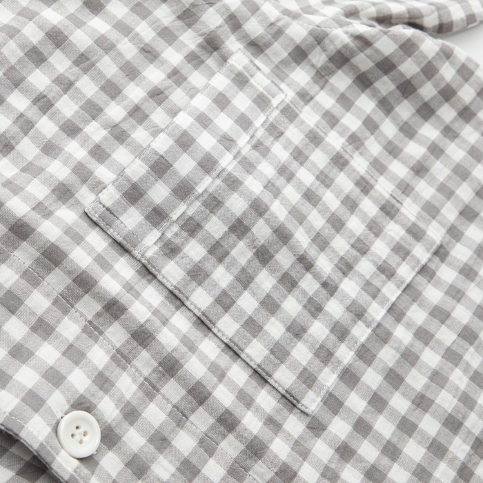 91家纺网 家纺一手货源 找家纺 玖弘家居 2025新款全棉双层纱长袖家居服【控价 抖音69.9  视频号  69.9   小红书  89】 男款糖果灰长袖