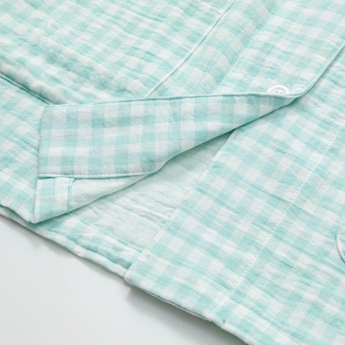 91家纺网 家纺一手货源 找家纺 玖弘家居 2025新款全棉双层纱长袖家居服【控价 抖音69.9  视频号  69.9   小红书  89】 女款糖果绿长袖长裤