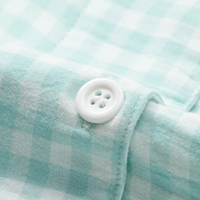 91家纺网 家纺一手货源 找家纺 玖弘家居 2025新款全棉双层纱长袖家居服【控价 抖音69.9  视频号  69.9   小红书  89】 女款糖果绿长袖长裤