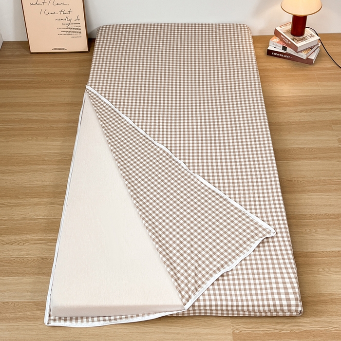 91家纺网 家纺一手货源 找家纺 九沐良品 2025新款全棉纯棉色织水洗棉学生三件套宿舍三件套上下铺三件套 米小格