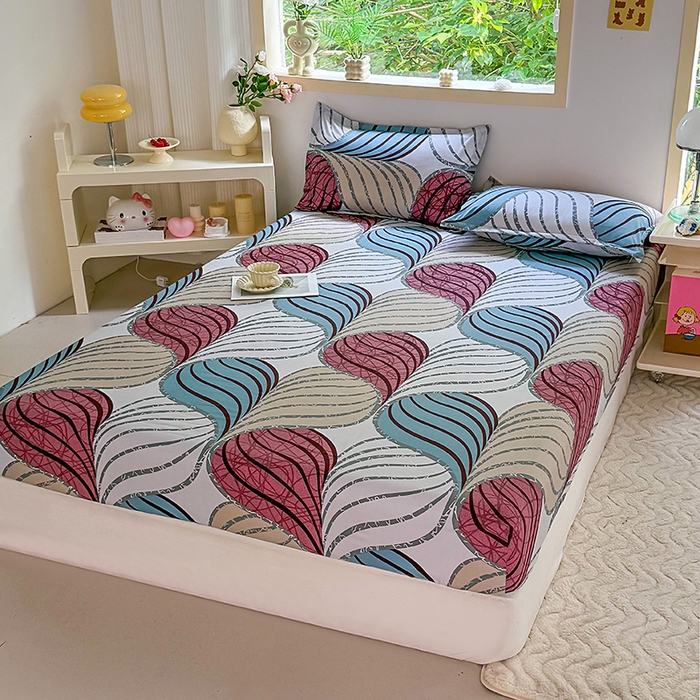 91家纺网 家纺一手货源 找家纺 梵巢家纺 芦荟棉床笠单床笠，外贸跨境单床笠磨毛床笠印花床笠床笠三件套 片片梦境