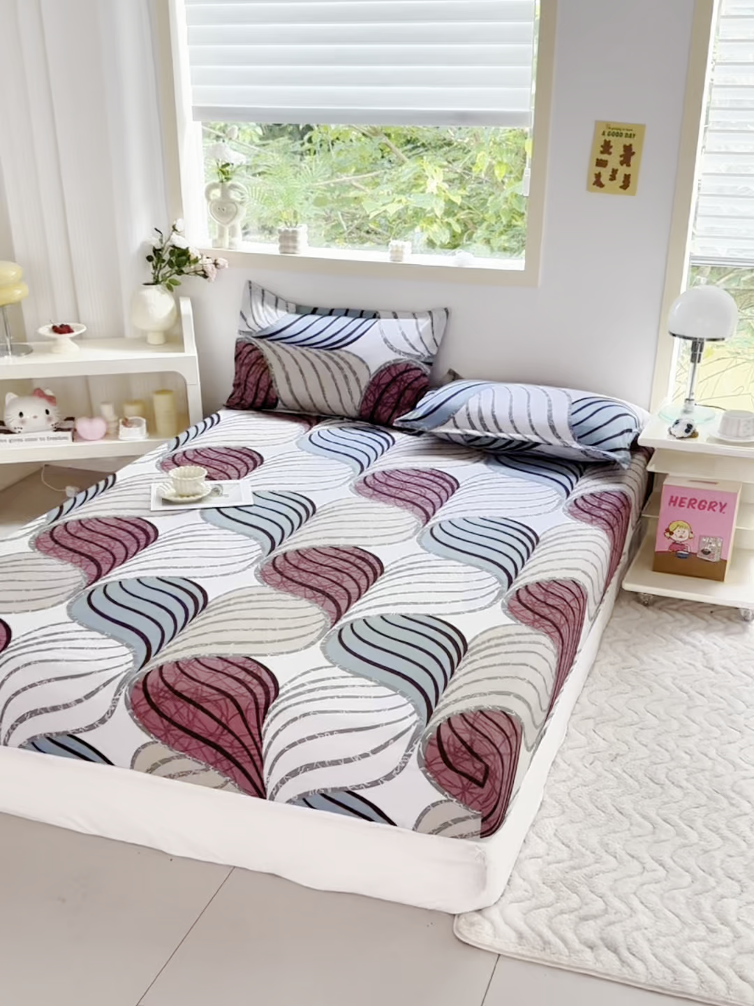 91家纺网 家纺一手货源 找家纺 梵巢家纺 芦荟棉床笠单床笠，外贸跨境单床笠磨毛床笠印花床笠床笠三件套 片片梦境