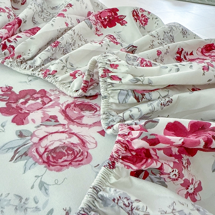 91家纺网 家纺一手货源 找家纺 梵巢家纺 芦荟棉床笠单床笠，外贸跨境单床笠磨毛床笠印花床笠床笠三件套 春意盎然