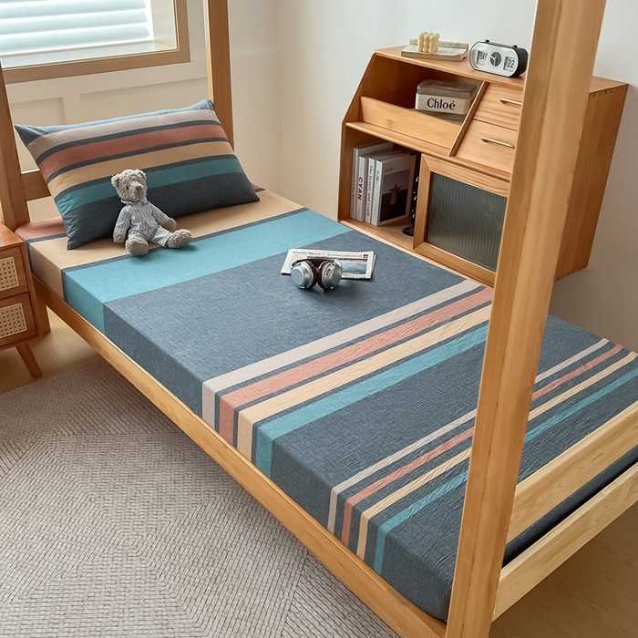 91家纺网 家纺一手货源 找家纺 九沐良品 2025新款全棉纯棉色织水洗棉学生三件套宿舍三件套上下铺三件套 希尔威亚兰