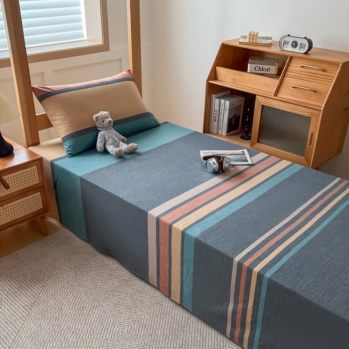 91家纺网 家纺一手货源 找家纺 九沐良品 2025新款全棉纯棉色织水洗棉学生三件套宿舍三件套上下铺三件套 希尔威亚兰