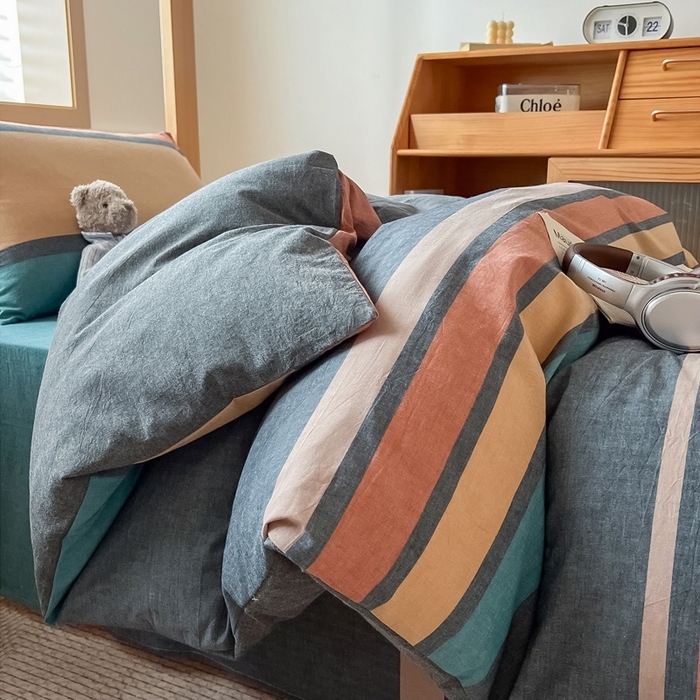 91家纺网 家纺一手货源 找家纺 九沐良品 2025新款全棉纯棉色织水洗棉学生三件套宿舍三件套上下铺三件套 希尔威亚兰