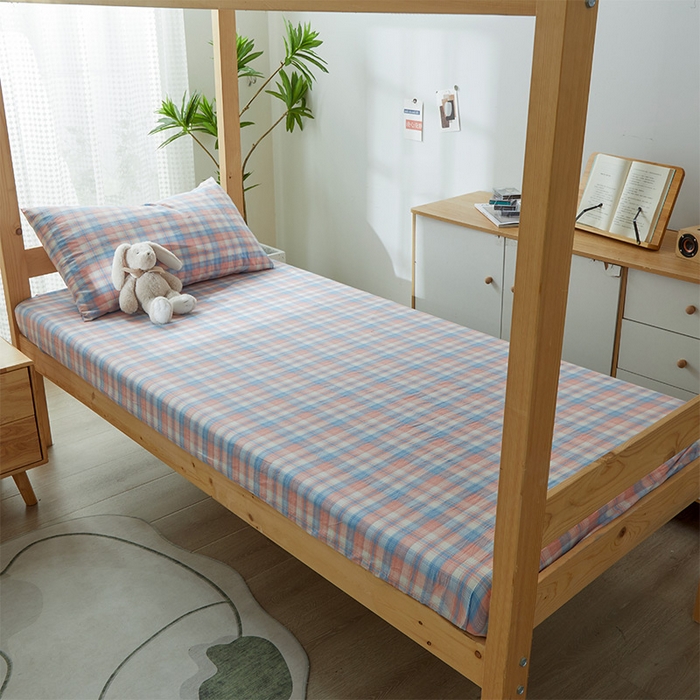 91家纺网 家纺一手货源 找家纺 九沐良品 2025新款全棉纯棉色织水洗棉学生三件套宿舍三件套上下铺三件套 星空粉