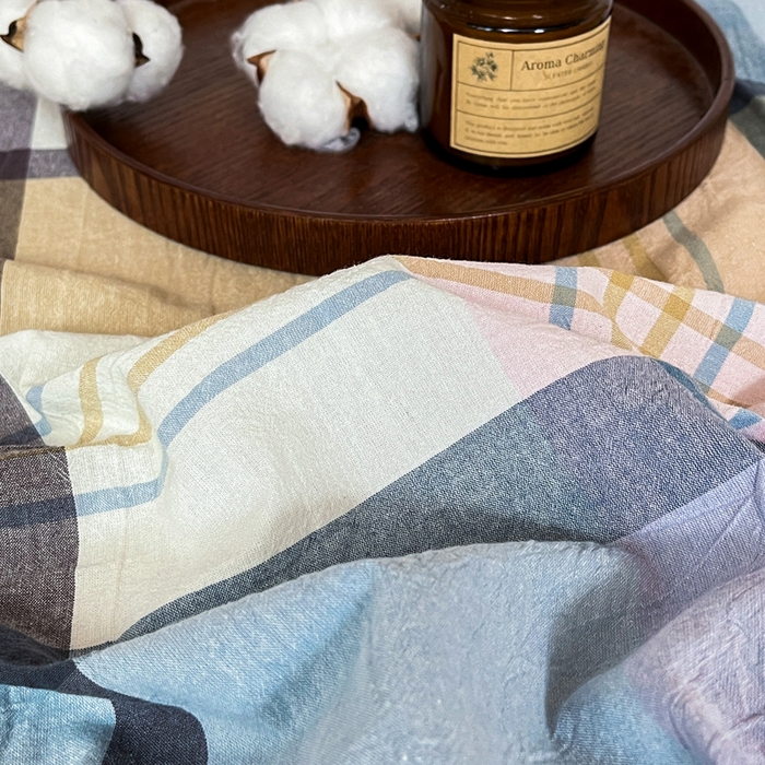 91家纺网 家纺一手货源 找家纺 九沐良品 2025新款全棉纯棉色织水洗棉学生三件套宿舍三件套上下铺三件套 英伦格