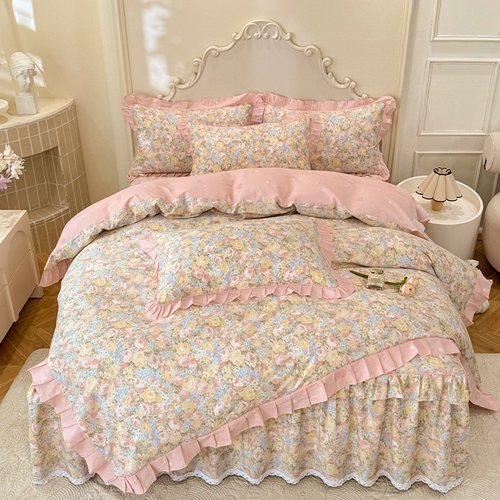 91家纺网 家纺一手货源 找家纺 （总）美达家纺 2025新款韩版全棉床裙款床单款四件套