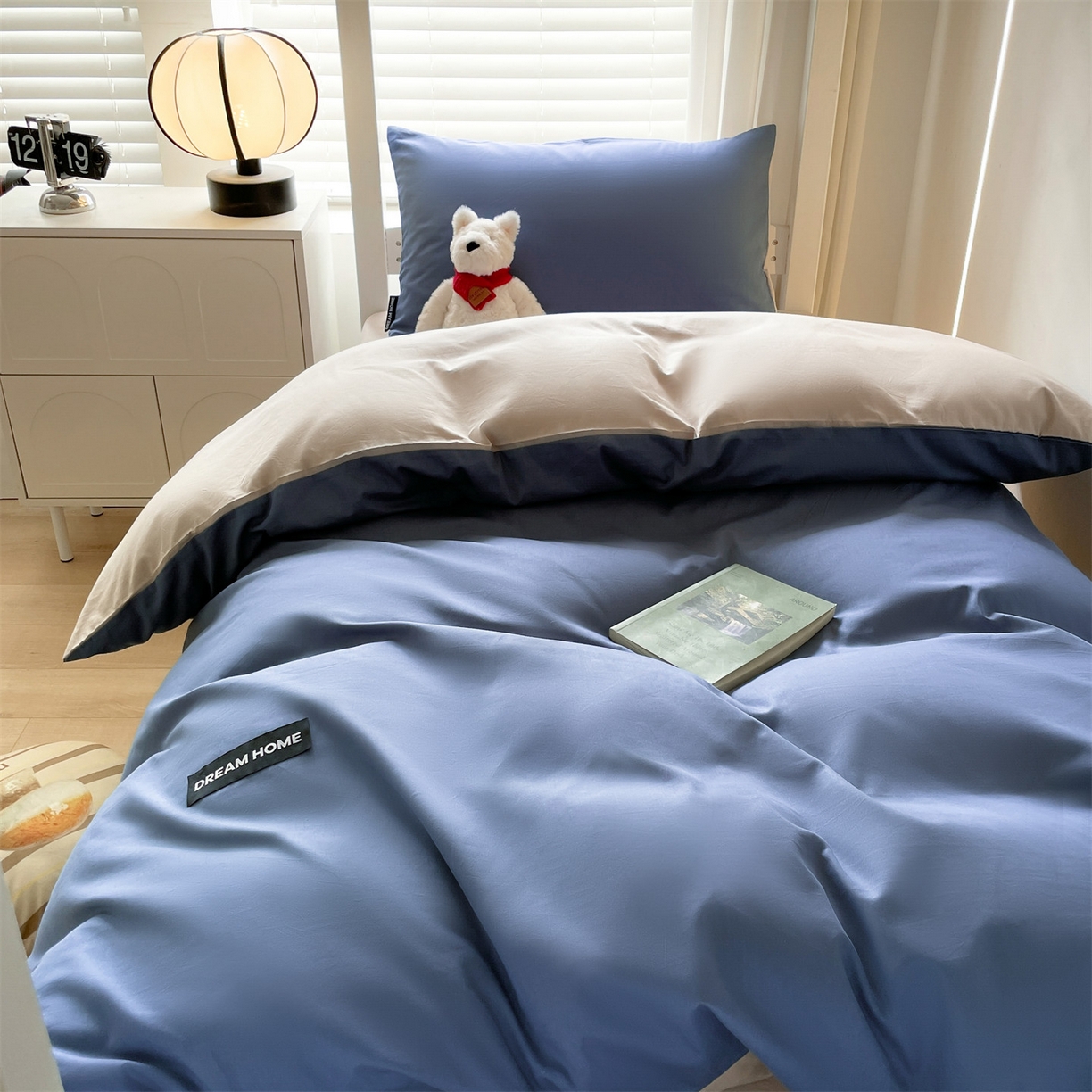 91家纺网 家纺一手货源 找家纺 （总）笙意家纺 2025新款全棉纯棉简约黑标学生三件套