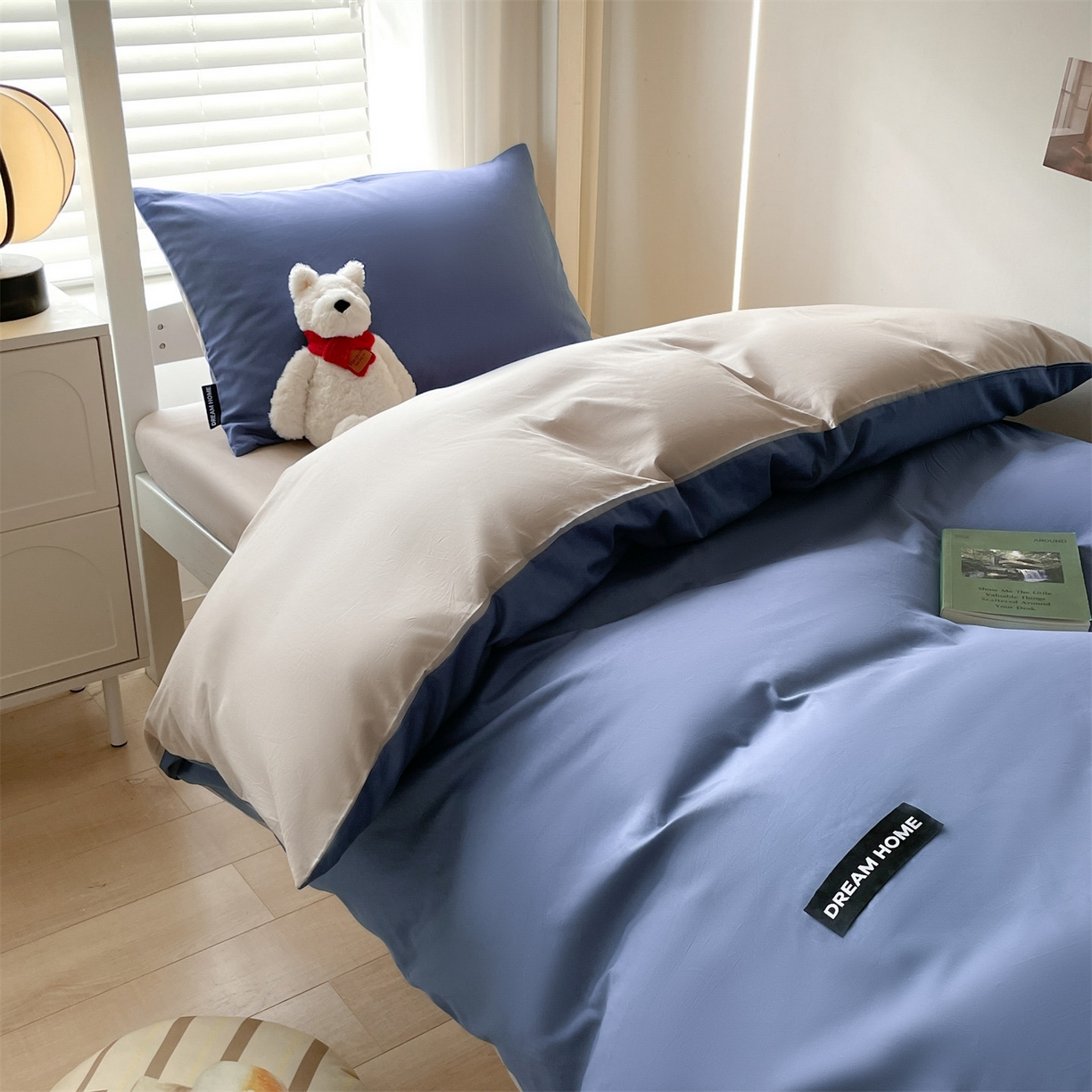 91家纺网 家纺一手货源 找家纺 （总）笙意家纺 2025新款全棉纯棉简约黑标学生三件套