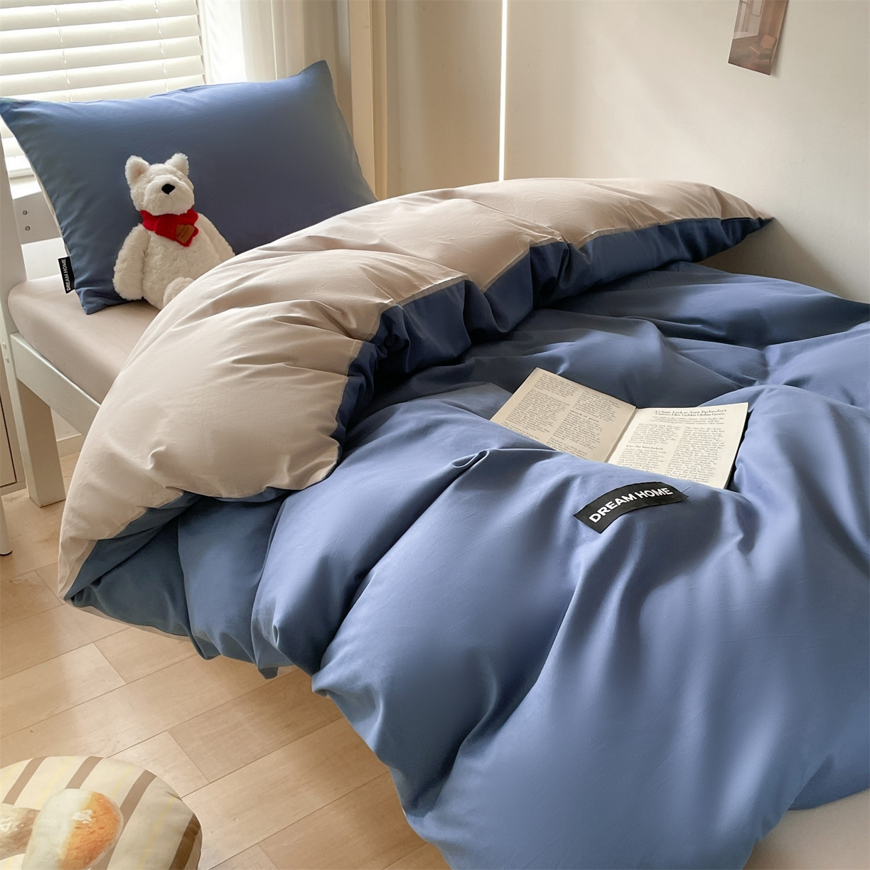 91家纺网 家纺一手货源 找家纺 （总）笙意家纺 2025新款全棉纯棉简约黑标学生三件套