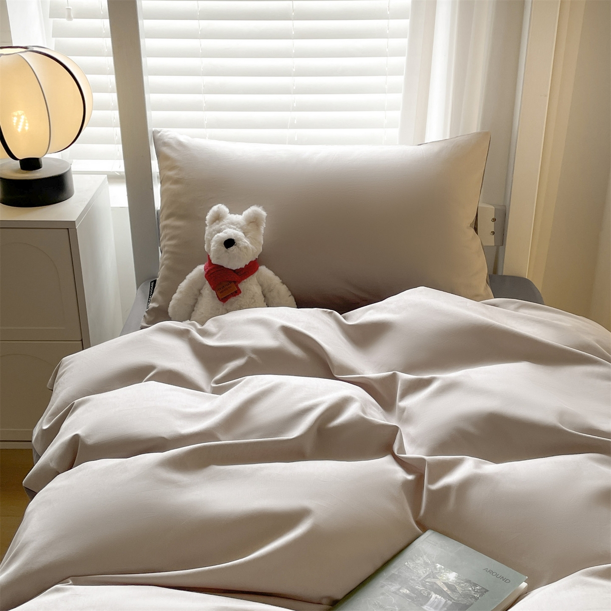 91家纺网 家纺一手货源 找家纺 笙意家纺 2025新款全棉纯棉简约黑标学生三件套 黑标款-山灰+中灰