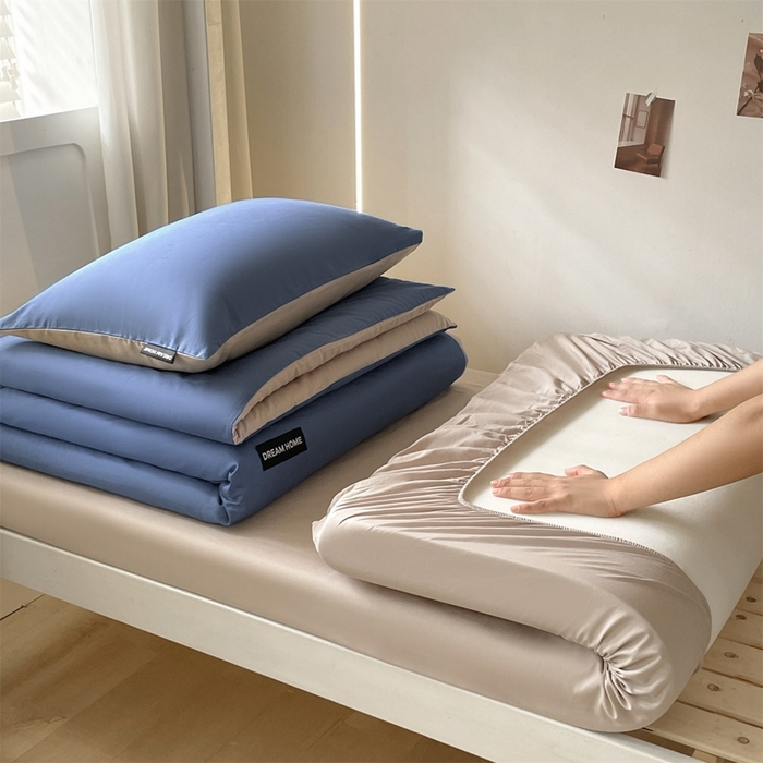 91家纺网 家纺一手货源 找家纺 （总）笙意家纺 2025新款全棉纯棉简约黑标学生三件套