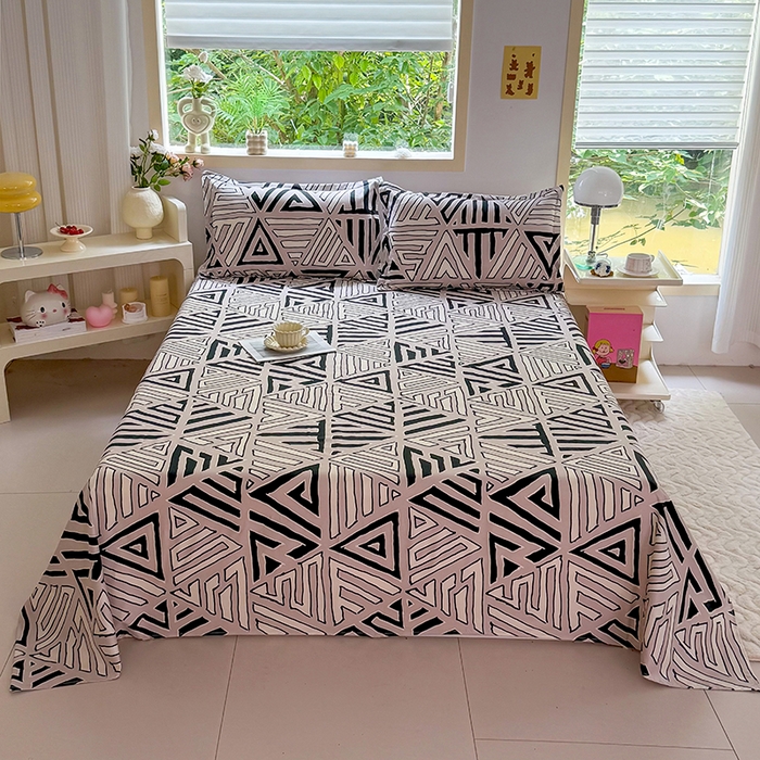 91家纺网 家纺一手货源 找家纺 （总）亿佳人 2025新款加厚芦荟棉床单磨毛化纤床单