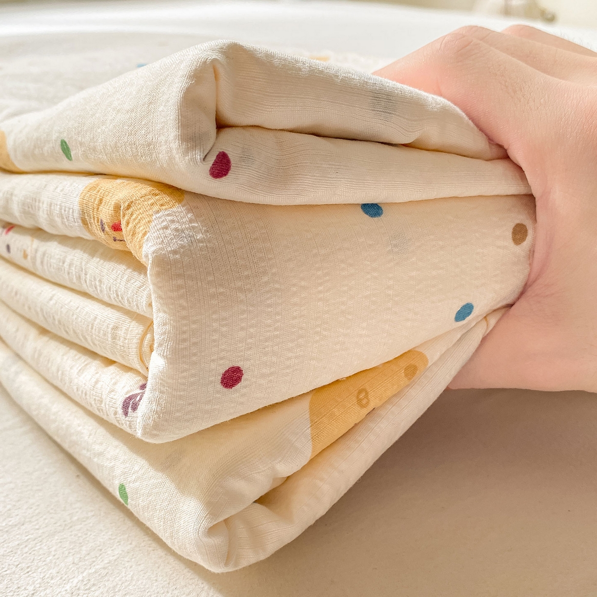 91家纺网 家纺一手货源 找家纺 （总）眠势力 2025新款云感双层纱床单三件套ins奶油风学生宿舍床单四季通用