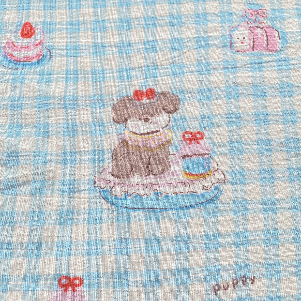 91家纺网 家纺一手货源 找家纺 眠势力 2025新款云感双层纱床单三件套ins奶油风学生宿舍床单四季通用 淘气狗