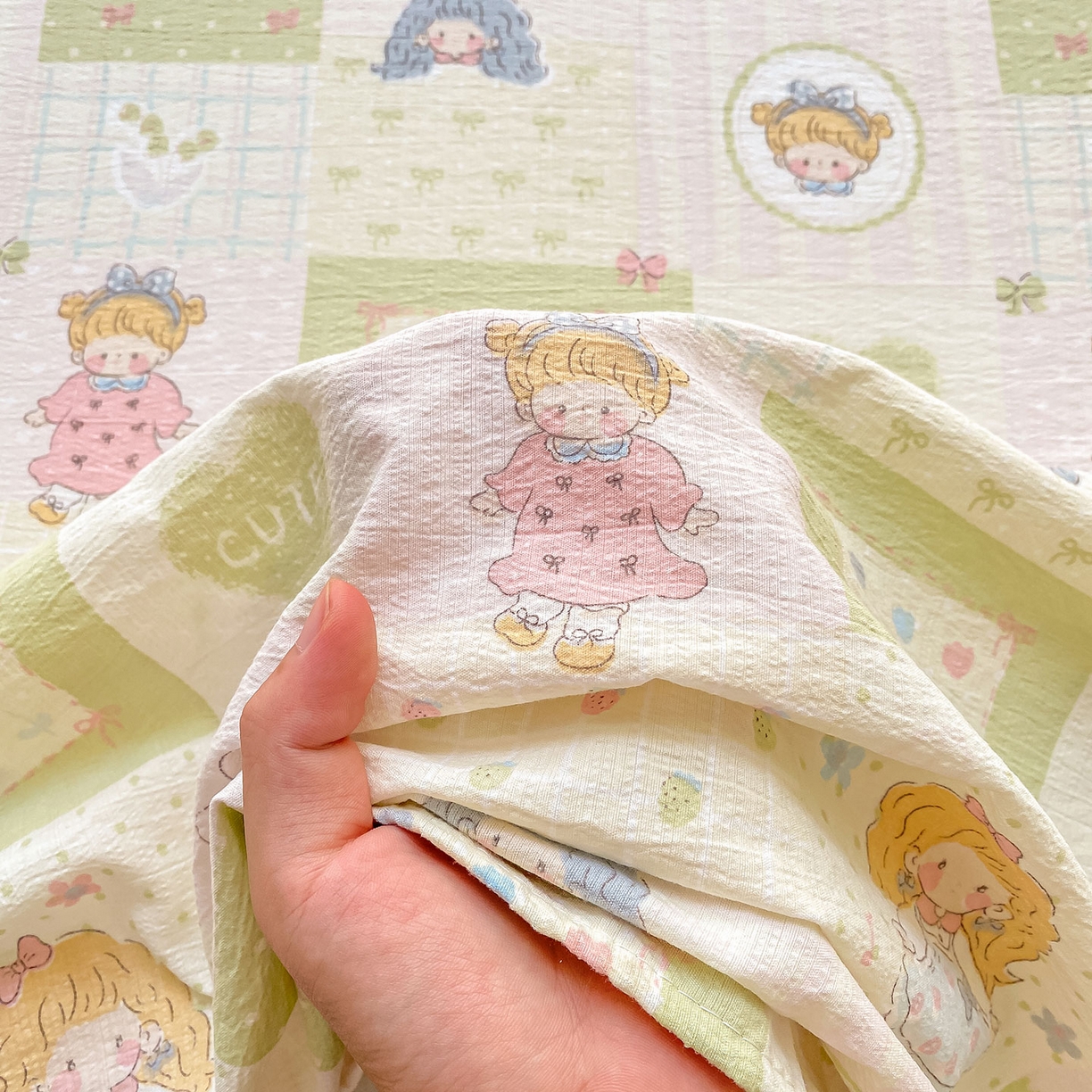 91家纺网 家纺一手货源 找家纺 眠势力 2025新款云感双层纱床单三件套ins奶油风学生宿舍床单四季通用 小公举