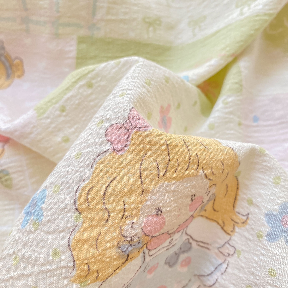 91家纺网 家纺一手货源 找家纺 眠势力 2025新款云感双层纱床单三件套ins奶油风学生宿舍床单四季通用 小公举