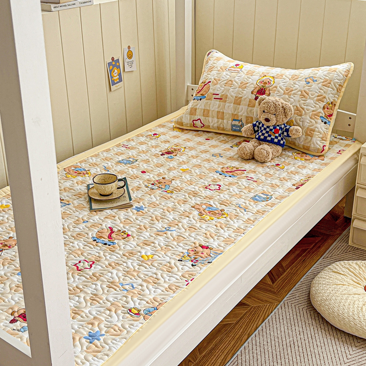 91家纺网 家纺一手货源 找家纺 纽缦家纺 2025新款A类水洗棉学生床垫垫子 学习皮卡