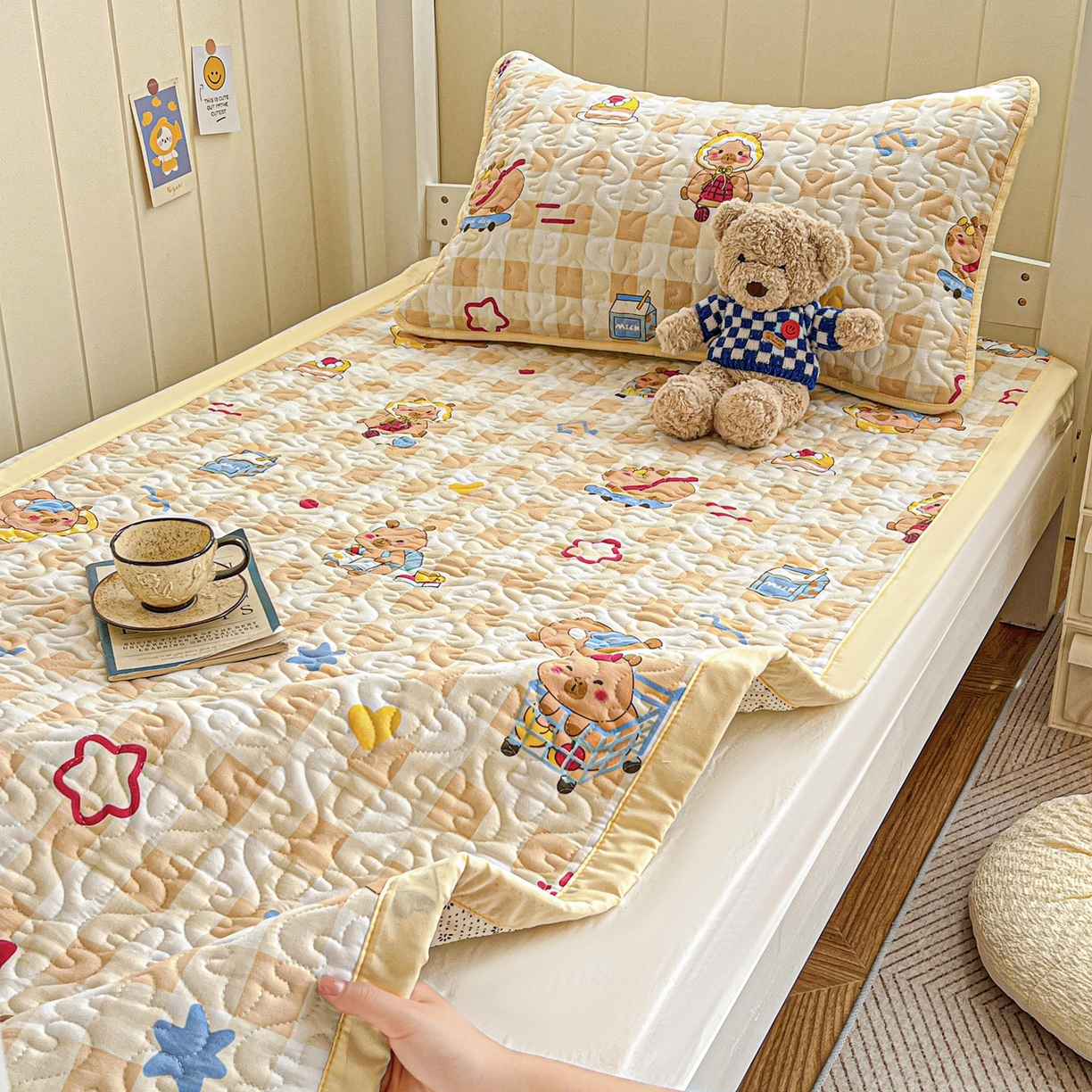 91家纺网 家纺一手货源 找家纺 纽缦家纺 2025新款A类水洗棉学生床垫垫子 学习皮卡