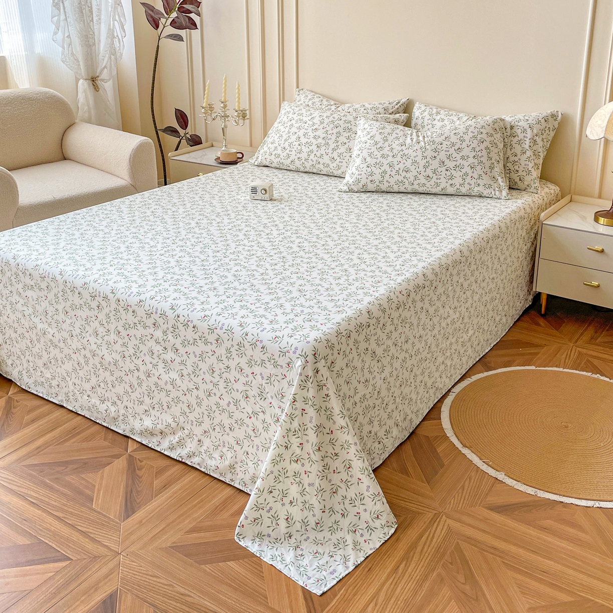 91家纺网 家纺一手货源 找家纺 （总）纽缦家纺 2025新款水洗双层纱床单